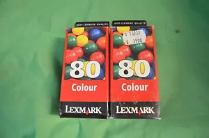 Two 2 x Genuine Lexmark Colour 80 12A4980E Original - Picture 1 of 1