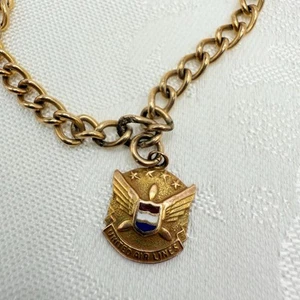 UAL United Airlines 1/5 10K Gold Filled Service Award Armband Pin - einige Gebrauchsspuren - Bild 1 von 9