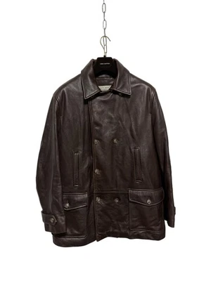 Chaqueta Joseph Abboud Para Hombre XL Cuero Marrón Chaquetón Acolchado Forrado Bolsillos Foto 1 de 4