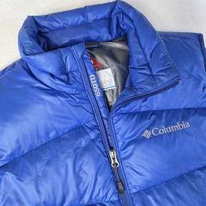 Columbia Puffer Vest Mens Small Blue 650TD Omni Heat TurboDown Down Fill Winter - Picture 1 of 15
