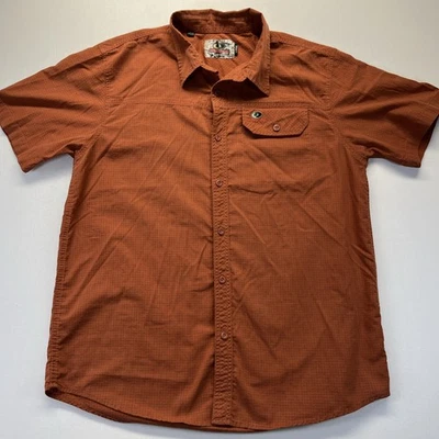 Mossy Oak Shirt Mens Size L Orange Button Up Pockets Fishing Outdoors Hunting - Image 1 of 4