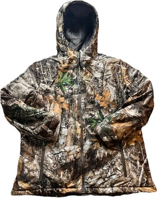Realtree Jacket Mens 2XL Camouflage Hooded Edge Camo Outdoor Hunting Coat Puffer - Image 1 of 4