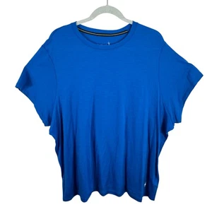 SmartWool Merinowollmischung blau kurzärmliges leichtes T-Shirt Damengröße 4X - Bild 1 von 5