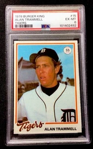 Topps Burger King #15 1978 ¡Alan Trammell! RC! HOF! PSA 6! Tarjetas ENN - Imagen 1 de 2