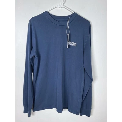 Мужская футболка Alpine Design Mad Hike LS с графикой винтажная синяя с круглым вырезом маленькая - Изображение 1 из 4