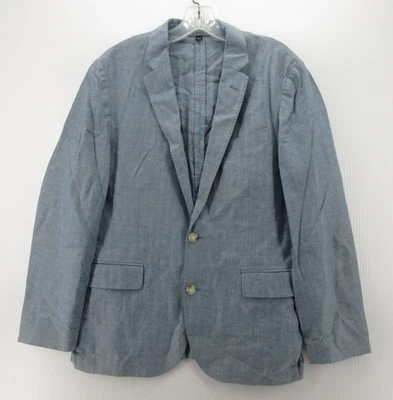 J Crew Sport Coat Men 38 S Blue Ludlow Somelos Blazer Linen Herringbone Unlined - Image 1 of 4
