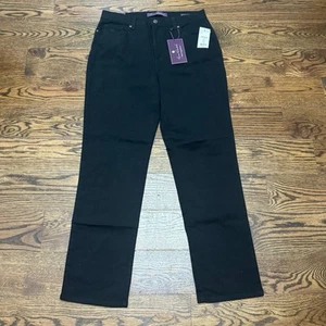 NWT Gloria Vanderbilt Womens Amanda Straight Leg Jeans Size 12 Black - Picture 1 of 9