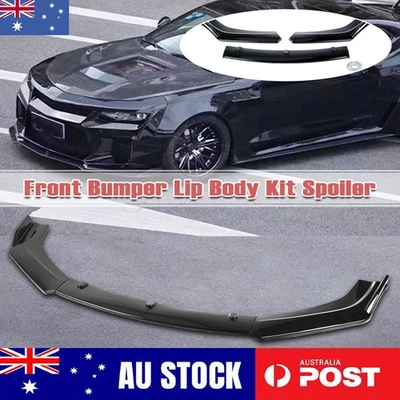 AU Gloss Black Front Bumper Lip Spoiler Splitter Kit For Subaru WRX STI Impreza - image 1 of 4