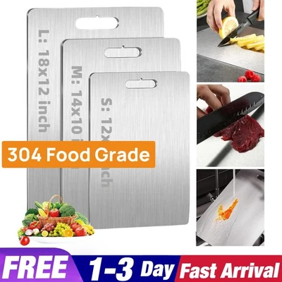 304 Food Grade Titanium Cutting Board Stainless Steel Non Stick Chopping Board - image 1 of 4