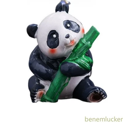 9 cm Exquisitamente Resina Cambio Color Tallado a Mano Precioso Panda Té Mascota Ornamento Foto 1 de 3