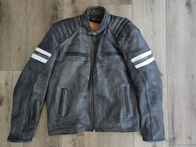 Bull Faster Distressed Brown Leather Motorcycle Jacket With Removable Liner 2XL - Image 1 of 4