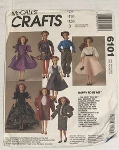 McCall's Craft Doll Dress Gown Skirt Suit Pants Pattern 6101 Barbie Uncut 1990 - Picture 1 of 1