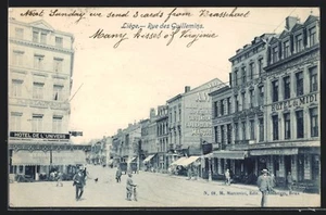CPA Liège, Rue des Guillemins, Hotel du Midi, Hotel de l´Univers - Photo 1/2