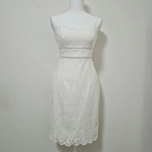 Lilly Pulitzer Jaida Dress Resort White Sand Dollar Eyelet Women Size 00 - Picture 1 of 13