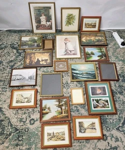 Pacchetto 20x Cornici Foto Vintage Decorative Legno Dettagli Oro Mix Dimensioni UK - Foto 1 di 22