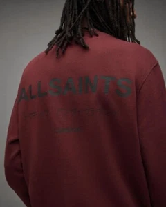 Neu mit Etikett AllSaints Underground Sweatshirt mit Rundhalsausschnitt marsrot Herrengröße Small - Bild 1 von 2