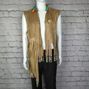 60's Flower Child Handmade Vest and Bell Bottom Jean Costume Women's XL - Picture 1 of 14