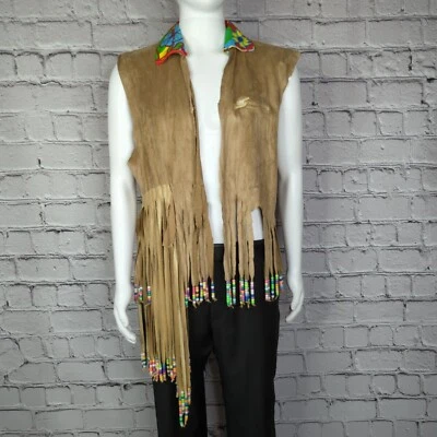60's Flower Child Handmade Vest and Bell Bottom Jean Costume Women's XL - Image 1 of 4