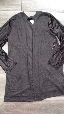 Cárdigan de mujer French Laundry frente abierto manga larga gris negro talla XL nuevo Foto 1 de 4