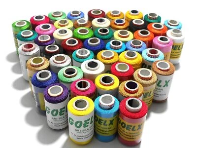Silk Thread 50 (25 Colors Each 2) Spools Set for Jewellery-Tassel Making- Embro - Image 1 of 3