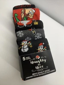 5 Pair Men's Novelty Crew Socks Funny Crazy Silly Cool Dress Casual Fun Xmas - Picture 1 of 3