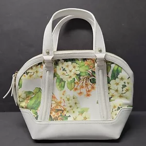 SHARIF Original Purse Shoulder Handbag White Leather Floral - Picture 1 of 11