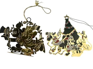 Disney Mickey Mouse and Minnie Gold Ornament Sets - Picture 1 of 2