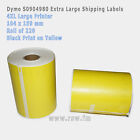 Dymo S0904980 compatible labels Roll 104mm x 159mm 4 x 220 labels yellow 880x