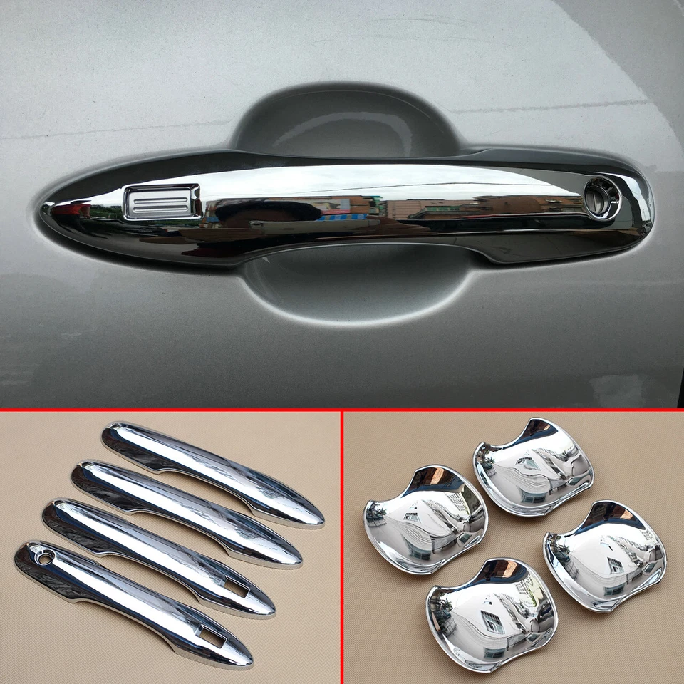 For Toyota Prius 2016-2022 Chrome Car Door Handles Bowl Cup & Cover Trims Sets - Image 1 of 4