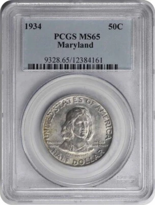 1934 Maryland Commemorative Silver Half MS65 PCGS - Image 1 of 2