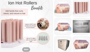 "Calista Hot Rollers 1” long 12pc Set Special Edition Bag QVC Exclusive - Picture 1 of 17