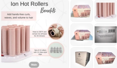 "Calista Hot Rollers 1"" largo 12 piezas conjunto edición especial bolsa QVC exclusivo" Foto 1 de 4