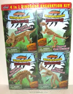 Creative Kids 4-in-1 Dinosaur Skeleton Excavation Bones Dig Kit 4 LOT T-Rex NEW - Picture 1 of 6