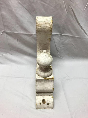 Single Small ONE Shabby White Wood Drop Finial Porch Corbel Bracket Old 741-23B Cover