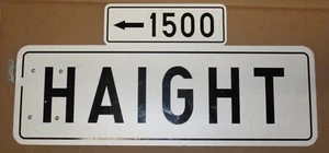 Haight Street Sign 1500 San Francisco Counter Culture Full Size 2 sided Wood - Picture 1 of 8