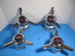 4 CAPS 3 BAR  SPINNERS /KNOCK OFF 4 LUG WESTERN TURBINE WHEELS  3" CENTER BORE - Picture 1 of 2