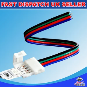 10 X 10mm 4 pins PCB strip to power IP20 snap led strip soldeless connector RGB - Picture 1 of 2