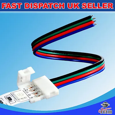 10 X 10mm 4 pins PCB strip to power IP20 snap led strip soldeless connector RGB  - Image 1 of 2