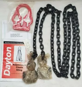 NEW DAYTON 4PGW2 GRADE 80 10 FT ADJUSTABLE CONTROL PLATE HOOK CHAIN SLING - Picture 1 of 6