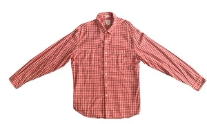 Camicia vintage J Crew sartoriale vestibilità L/S flanella rosso marrone a quadri uomo taglia large - Foto 1 di 4