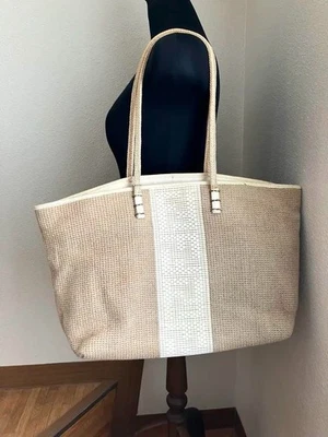 Bolso tote FENDI Rafia beige y blanco 983 Foto 1 de 4