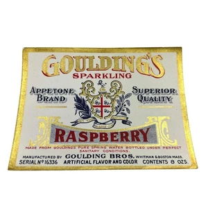 GOULDING'S Sparkling Raspberry Label - Appetone Brand - Boston - Picture 1 of 2