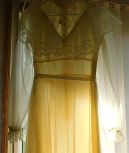 25-1040 Vintage Damen Union Made Größe 11-12 Bauernstil schlichtes Brautkleid - Bild 1 von 15