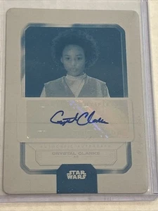 2023 Star Wars Flagship Crystal Clarke Ensign Goode PRINTING PLATE 1/1 AUTO Cyan - Picture 1 of 3
