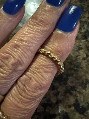 Ann Taylor Twist Gold Tone Stone Ring Size 7 - Image 1 of 4