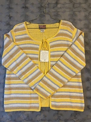 Cárdigan April Cornell Tejido Crochet Mediano Boho Cottagecore Fairycore Romántico Foto 1 de 4