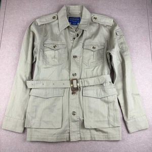 Pendleton Shirt Jacket Women XS Tan Belted Utility Safari Cotton Military Style - Picture 1 of 11