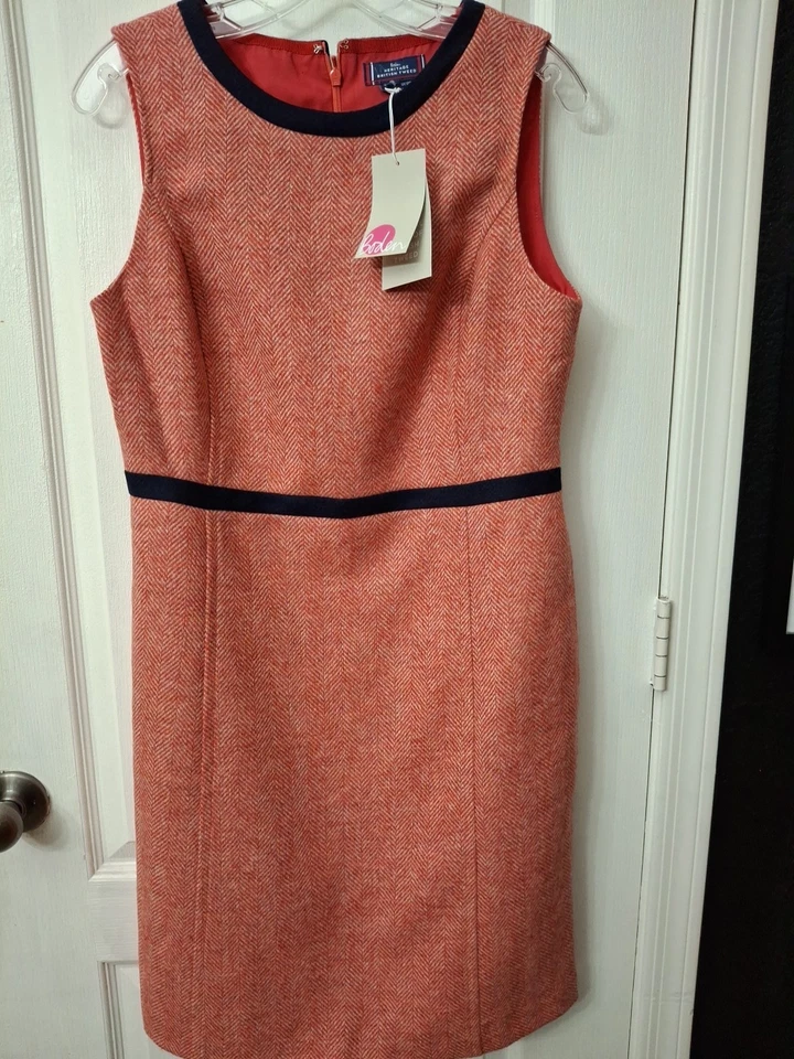 Boden Heritage British Tweed NWT Red & Navy Gorgeous Dress U.S. Size 8R, Lined - Image 1 of 4