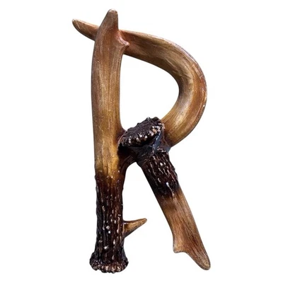 Rustic Faux Antler Letter R Wall Decor Cabin Lodge Style 7.5 Inch Woodland NEW - Image 1 of 4
