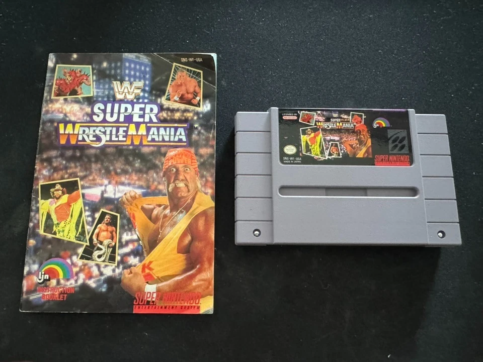 WWF Super WrestleMania (SNES, 1992) Authentic - Includes Manual NO BOX - Image 1 of 1